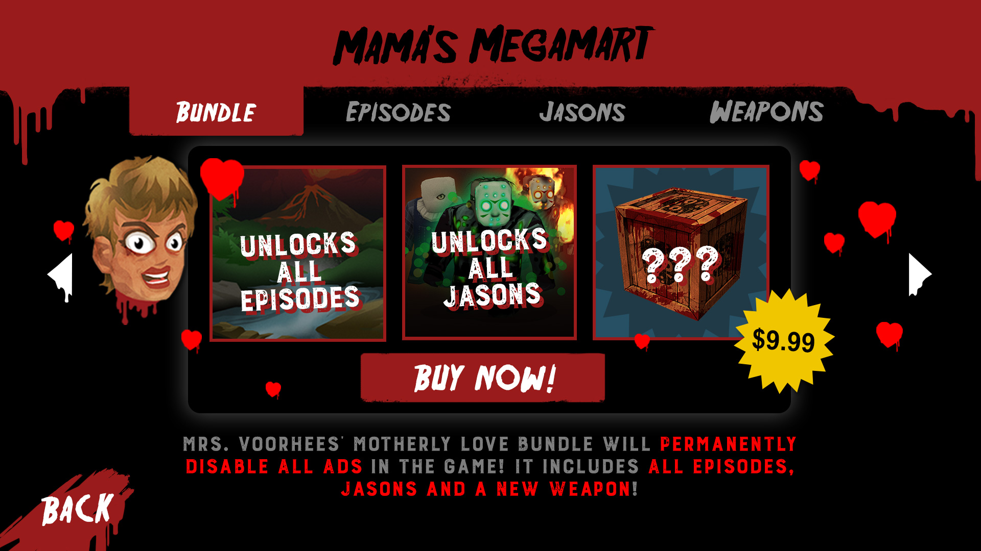 Mama's Megamart store interface
