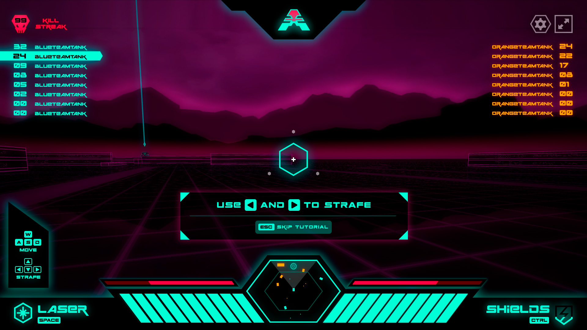Nuke Zone web game tutorial HUD
