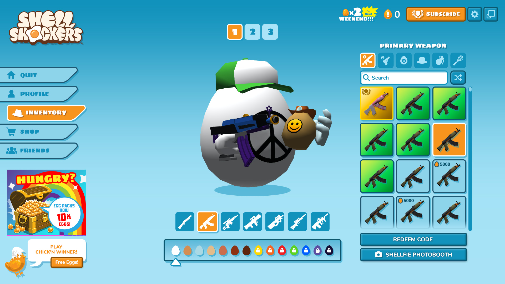 Shell Shockers inventory search