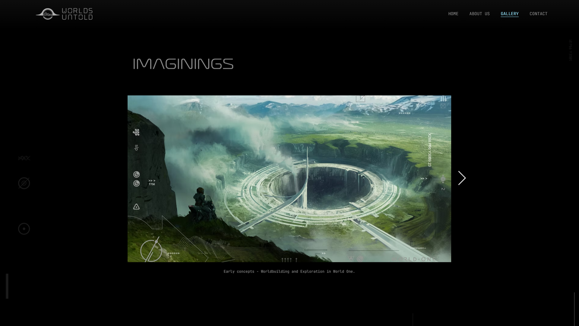 Worlds Untold website gallery section