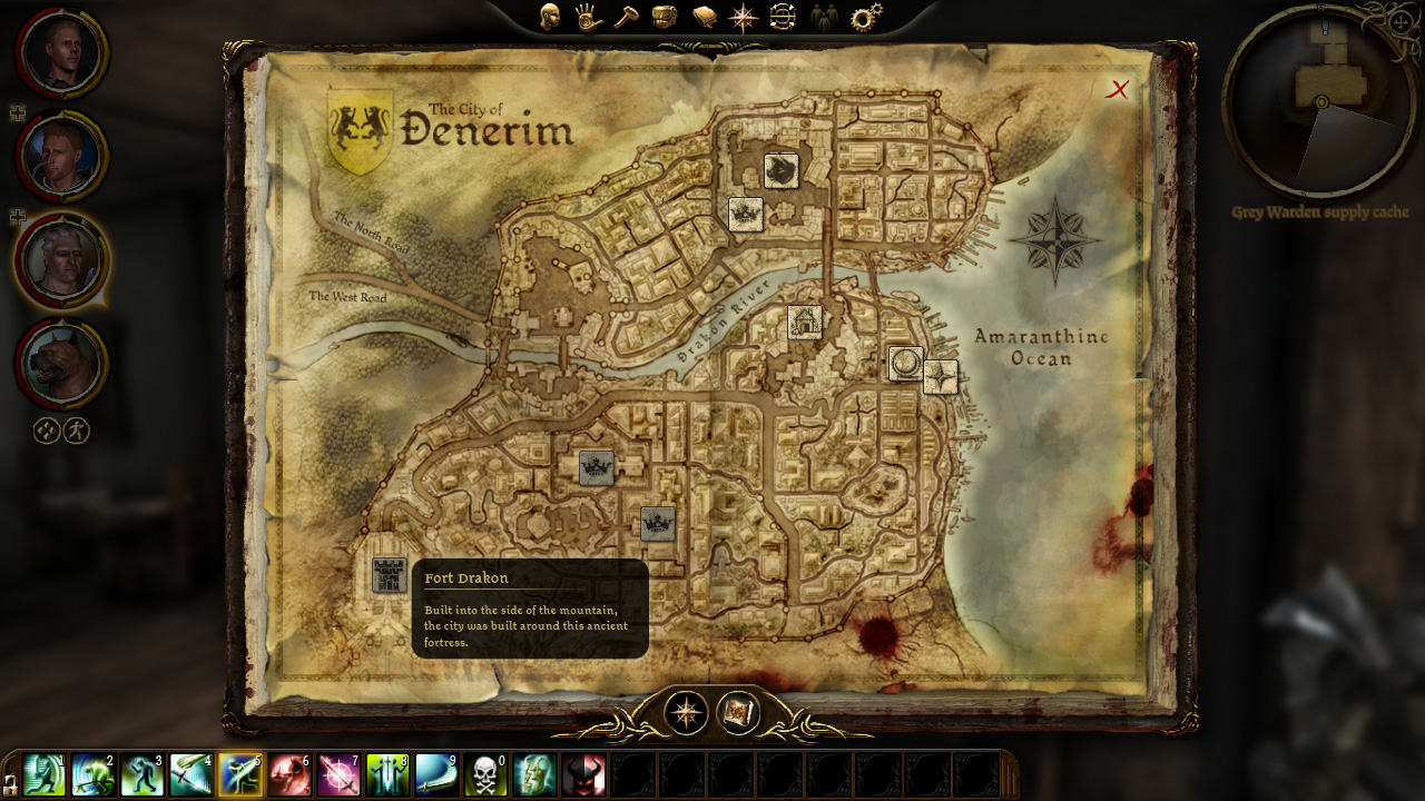 Dragon Age: Origins Map interface
