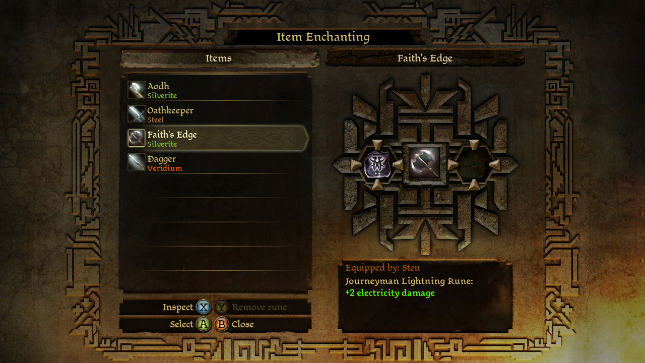 Dragon Age: Origins console item enchanting
