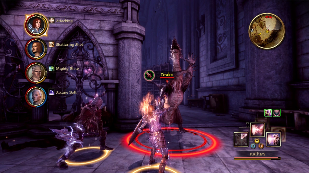 Dragon Age: Origins console combat HUD