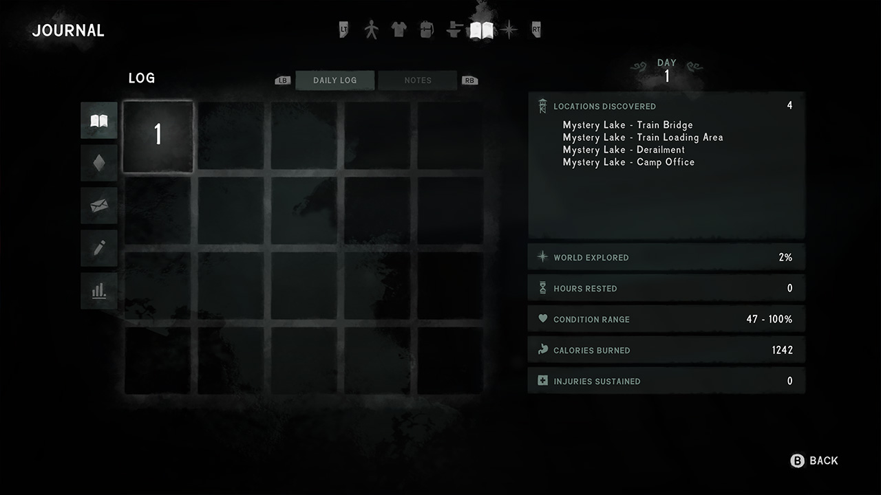 The Long Dark crafting interface
